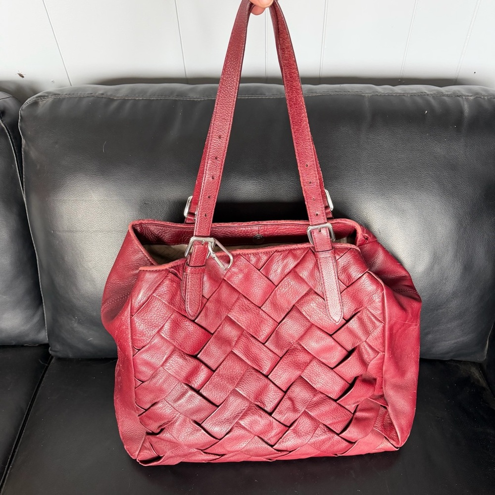 Cole Haan Prudence Woven Leather Hobo Tote Bag